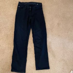 Gold sign stretchy black pants